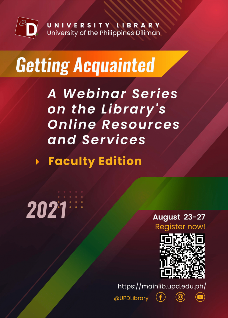 Webinar: Getting Acquainted: A Webinar Series on the Library's Online Resources and Services (Faculty Edition)