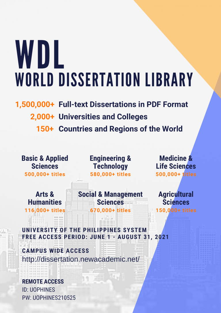 Free Trial: World Dissertations Library (WDL)
