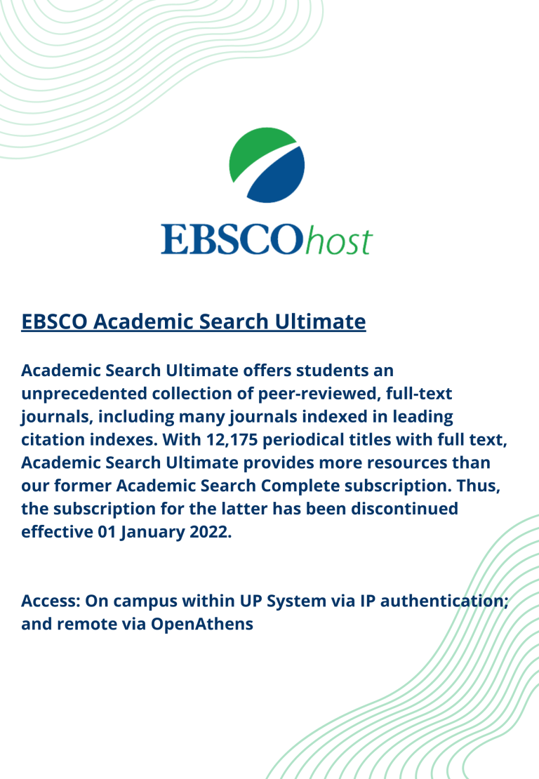 New Database Subscription: EBSCO Academic Search Ultimate