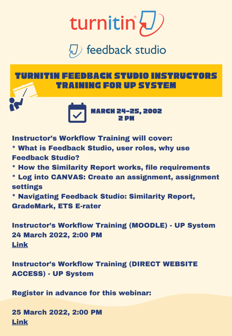 Webinar: Turnitin Feedback Studio Instructors Training for UP System