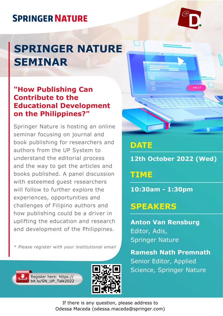 Springer Nature Seminar on "How Publishing Can Contribute to the Educational Development in the Philippines?"