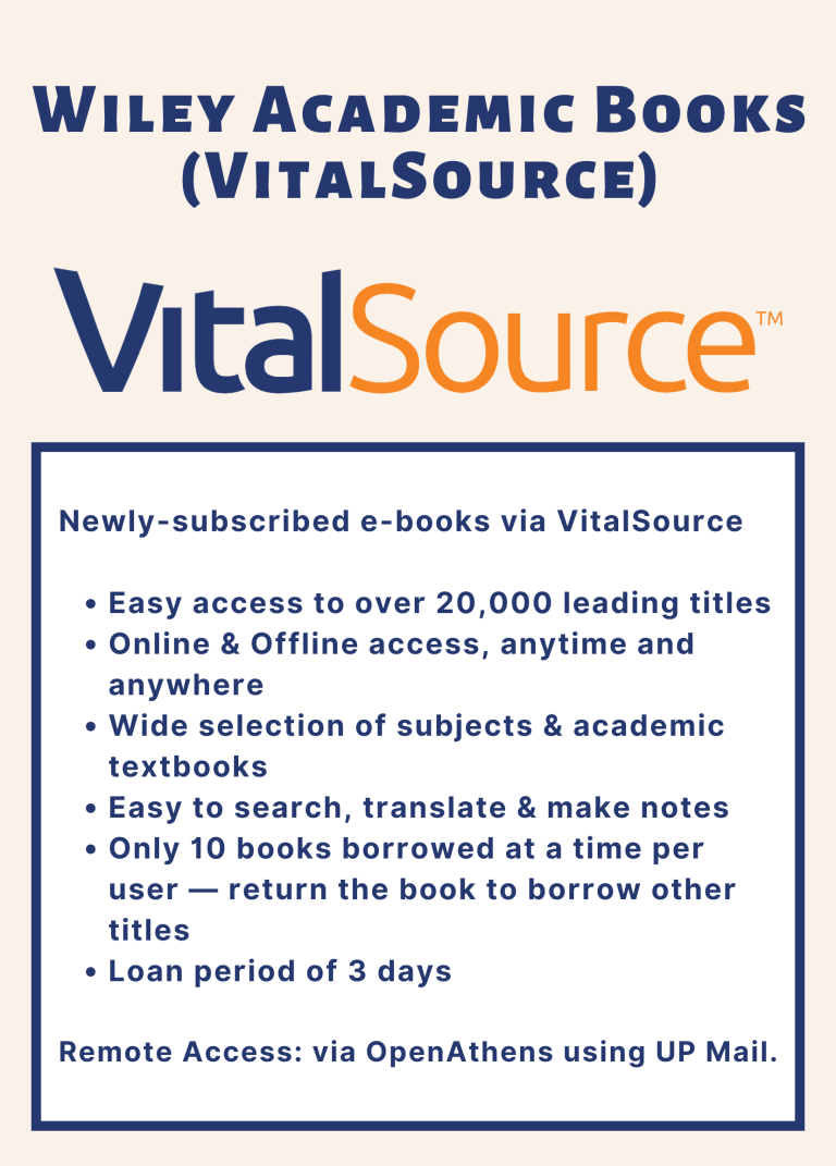 New database subscription: Wiley Academic Books (VitalSource)