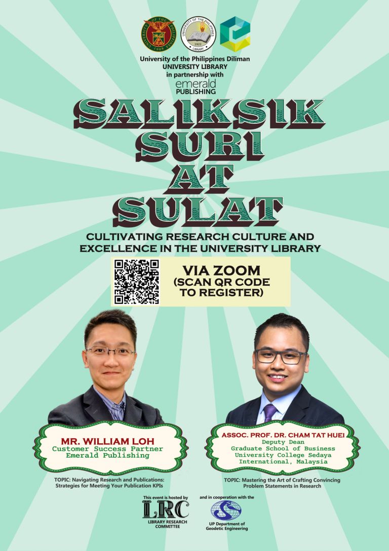 Invitation to Saliksik, Suri, at Sulat: Cultivating Research Culture and Excellence in the University Library Part IV in partnership with Emerald